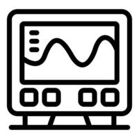 Electronic device displaying sinusoidal waveform with buttons and stand vector