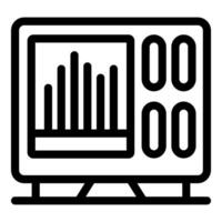 Electronic device showing growing bar chart on screen vector