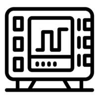 Electronic device showing pulse on screen for medical analysis vector