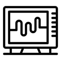 Oscilloscope showing sinusoidal signal icon for electronics projects vector