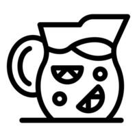 Pitcher of detox water with lemon and lime slices refreshing summer drink icon vector