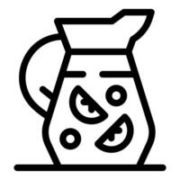 Glass pitcher containing refreshing summer drink with citrus fruits vector