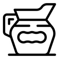 Glass jar with handle for serving milk or juice with label for branding vector