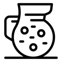 Line icon style graphic of a jug of kombucha fermenting with scoby vector