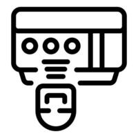 Credit card being inserted into point of sale terminal for payment vector