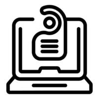 Laptop showing do not disturb sign for privacy and focus vector