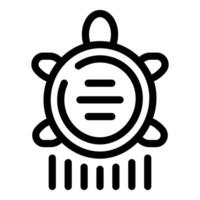 Turtle leaving tracks while walking icon illustration vector
