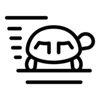 Turtle walking slowly on the road icon, outline style vector