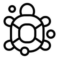 Lifebuoy floating on water in shape of turtle minimal illustration vector