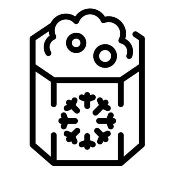 Open cardboard box with styrofoam flakes protecting fragile content vector