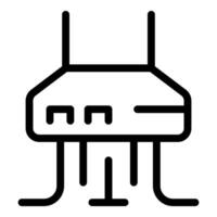 Wifi router icon showing internet connection with cables vector