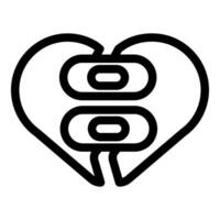 Wireless earbuds connecting in charging case forming heart shape icon vector