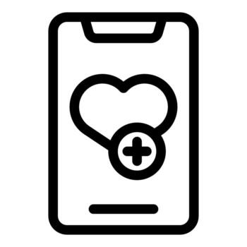 Smartphone showing add to favorites button with heart shape vector