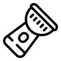Flashlight shining brightly in the dark with on off button vector