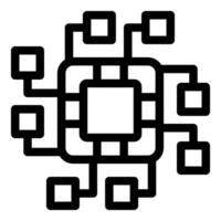 Central processing unit managing data flow with connections vector