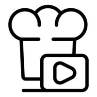 Chef hat displaying video streaming platform icon vector