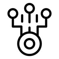Data transferring from database icon with outline style vector