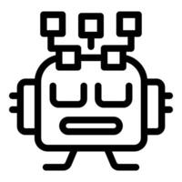 Robot receiving data through artificial intelligence network vector