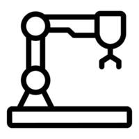 Simple icon of a robotic arm picking up an object vector