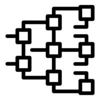 Complex algorithm scheme with squares representing data being processed vector