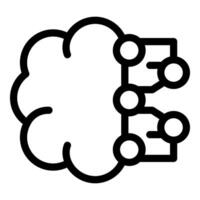 Cloud computing system connecting information with nodes vector