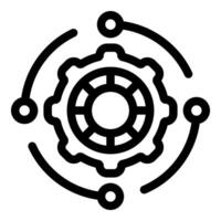 Gear mechanism connecting nodes representing automation process vector