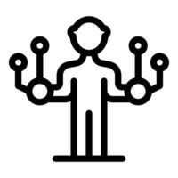 Businessman managing data with artificial intelligence icon vector
