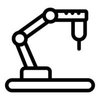 Robotic arm performing industrial automation task icon vector