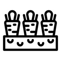 Seedling growing in square peat pots on tray for gardening vector