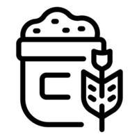 Open container of gluten flour with gluten symbol for food allergy vector