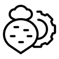 Cloud computing server processing data with gear symbol vector