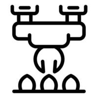 Smart farm robot picking up crops icon vector