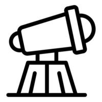 Big telescope exploring space observing stars astronomy icon vector