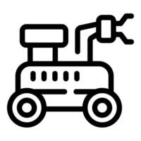 Space rover exploring surface of mars gathering scientific data vector