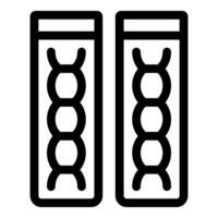 Two test tubes containing dna double helix representing genetic cloning vector