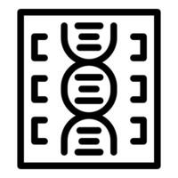 Dna chain being analyzed showing genetic code on tablet screen vector