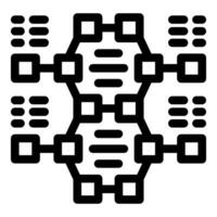Complex network system connecting servers and databases vector
