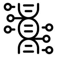 Dna chain connecting to genome data points icon vector