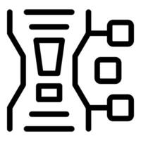 Computer chip is showing warning sign icon for hardware malfunction vector