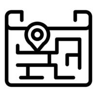 City map with location pin showing the way vector