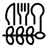 Spoon fork and knife forming olive branch symbolising mediterranean diet vector