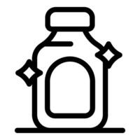 Clean bottle icon showing sparkling cleanliness vector
