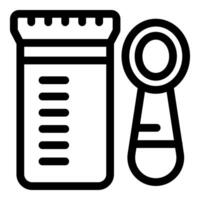 Urine sample being analyzed with medical tool icon vector