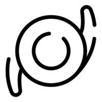 Simple line art icon of a hurricane rotating vector