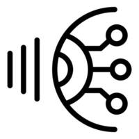 Digital eye scanning sound waves icon representing artificial intelligence vector