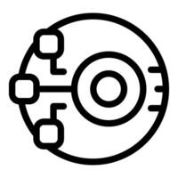 Decentralized network icon showing three nodes connecting vector