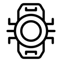 Electronic chip connecting with multiple wires icon vector