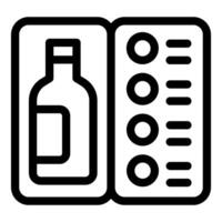 Icon of wine tasting preparation with bottle and scoring sheet vector
