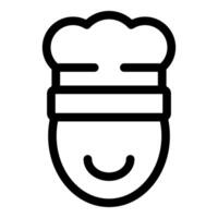 Happy chef wearing a toque smiling icon line art vector
