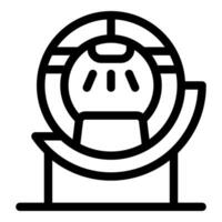 Magnetic resonance imaging scanner machine icon showing patient being scanned vector